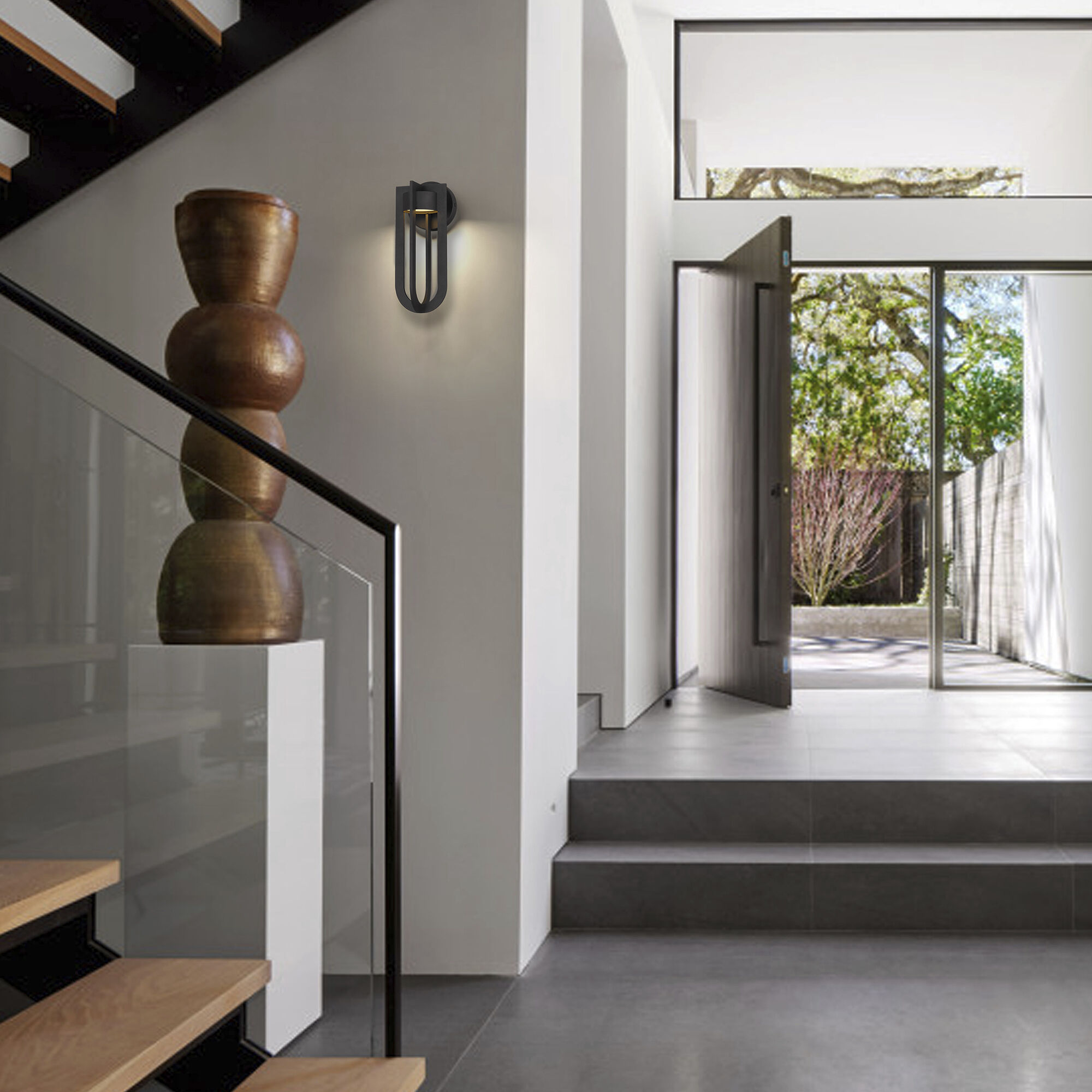 Furo LED 12 inch Dark Bronze Outdoor Wall Sconce